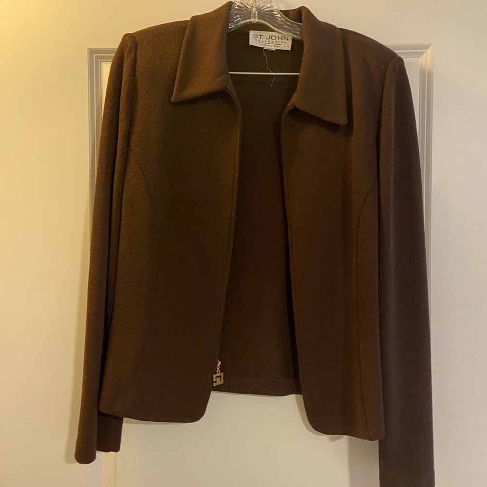 St. John by Marie Gray - Brown Sweater Blazer